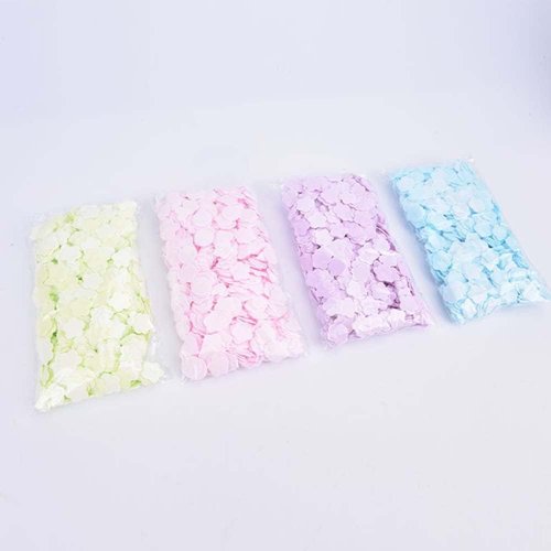 Rosojodg 100Pcs Blue Mini Portable Travel Soap Paper Sheets,Flower Shape Disposable Paper Soap Flakes, Cleaning Washing Hand Toiletry Paper Soap Sheets Hand Wash