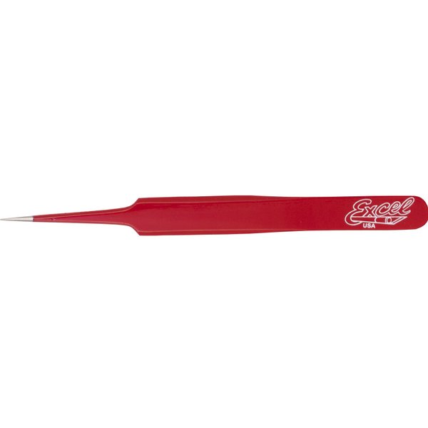Excel Straight Point Tweezer, Red
