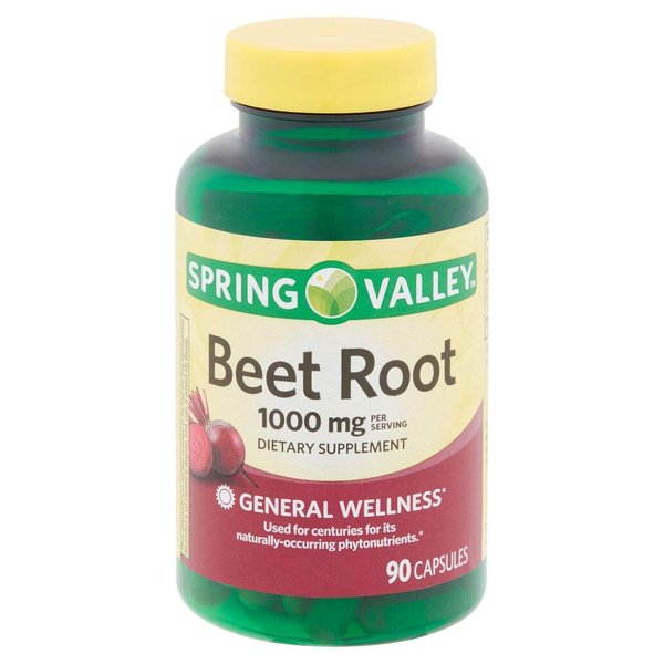 Spring Valley Beet Root 1000mg dietary supplement 90 capsules