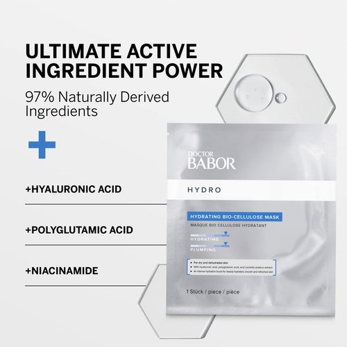 DOCTOR BABOR HydroRX 3D Hydro Gel Face Mask, Hyaluronic Acid Moisturizing and Anti-Aging Mask for Fine Lines and Wrinkles, Vegan
