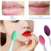 3 PCS Lip Scrub Brush, Double-Sided Mini Silicone Exfoliating Brush for Men Women, lip lightening for dark lips