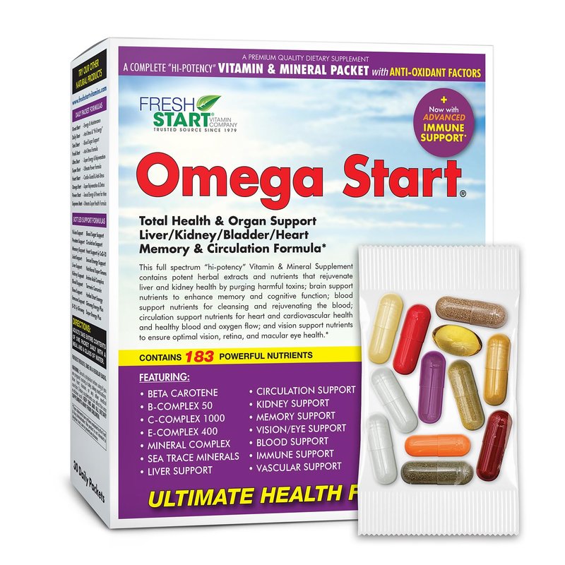 Omega Start Complete Daily Vitamin Pack | Whole Body Health & Immune ...