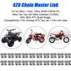 YOXUFA 420 Drive Chain Master Link for Coleman CT200U CT200U-EX BT200X Baja Warrior Massimo MB200 MB165 Mini Bike XR CRF50 SSR 110 125cc TaoTao Coolster Apollo ATV 4 Wheeler Quad Go Kart Pit Dirt Bike