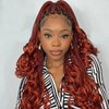WIGER French Curly Braiding Hair 8 Packs 24 Inches Ginger Spanish Curly Crochet Braids for Black Women 350 Pre-Seperated Loose Wave Hair Extensions Synthetic Spiral Curly Crochet Hair