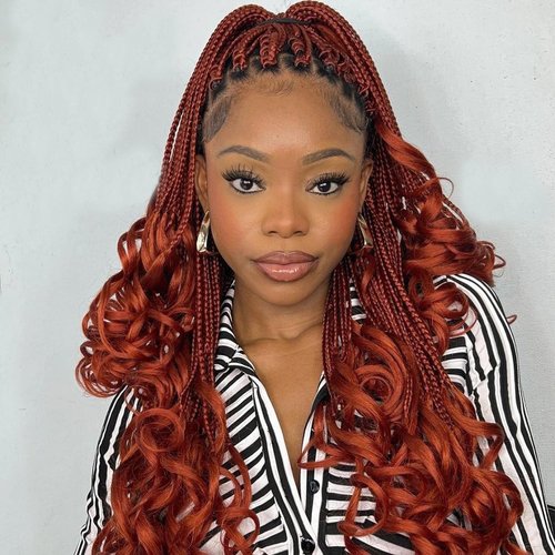 WIGER French Curly Braiding Hair 8 Packs 24 Inches Ginger Spanish Curly Crochet Braids for Black Women 350 Pre-Seperated Loose Wave Hair Extensions Synthetic Spiral Curly Crochet Hair