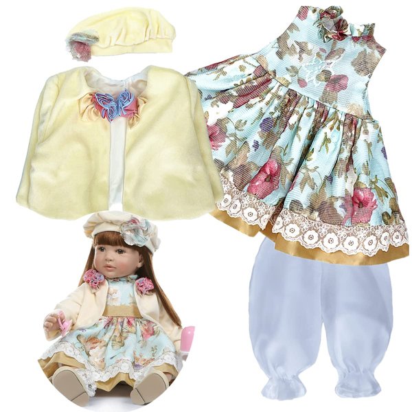 Medylove Reborn Baby Dolls Clothes Accessories 4pcs Set for 20''-22'' Reborn Girl Doll Clothing
