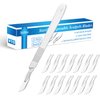 15 Pack Surgical Blades #10 with Stainless Steel Scalpel Handle, High Carbon Steel Dermablade Blades Individually Wrapped Sterile for Dermaplaining, Podiatry, Crafts & More