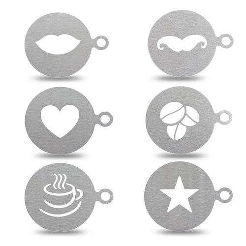 BESTOYARD Stainless Steel Coffee Decorating Stencils - Lip Pattern Template for Latte Art Cake & Cupcake Decorating Easy to Clean Perfect for Home Use