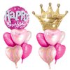D Dywarm Pink Balloons Pink Birthday Set Of 2 Foil Helium Mylar Balloons,For Princess Birthday Party Decorations Baby Shower Supplies