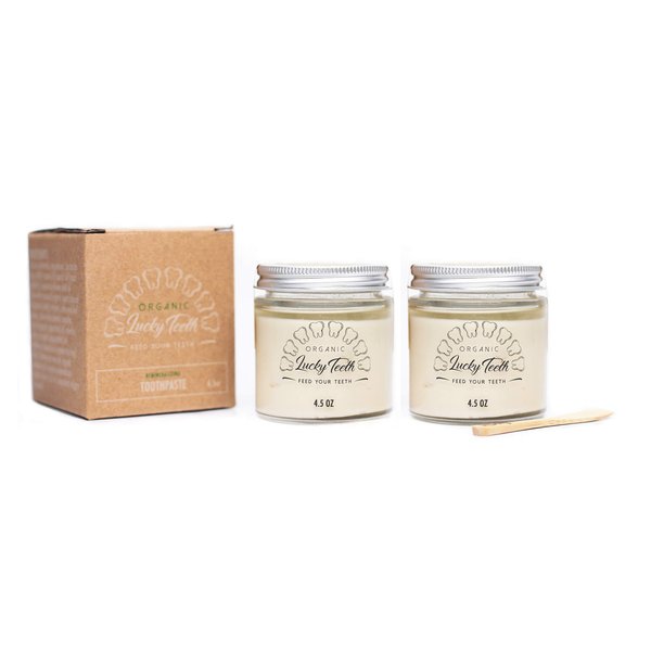Lucky Teeth Organic Toothpaste-All Natural, Remineralizes and Fortifies Teeth and Gums. (4.5 oz 2 Pack)