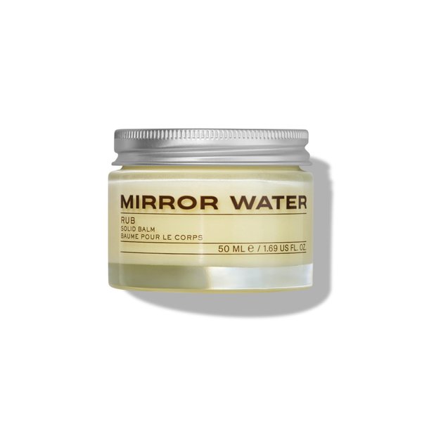 MIRROR WATER - Rub Solid Balm | Nourishing, Moisturizing, Protecting | Creamy Shea Butter | Vegan, Cruelty-Free | Sulfate + Phthalate + Paraben Free (1.69 fl oz | 50 mL)