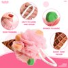 4 Pieces Kids Loofah Ice Cream Cone Bath Sponge Kids Bath Shower Sponge Body Scrubber Exfoliating Loofah for Kids Spa Shower
