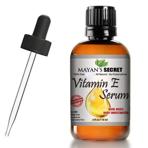 Vitamin E Serum 100% Pure oil All Natural Face, Dry Skin & Body Moisturizer, Hair & Nail Growth Oil, Large 4 OZ