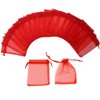 Bezall 100Pcs Red Organza Gift Bags 3.5x4.5, Small Christmas Candy Bags with Drawstring for Baby Shower, Wedding, Party Favor Pouches