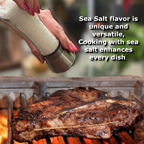 Premium Caribbean Real Sea Salt For Grinder Refill 16 oz Kosher certified, Rock Salt For Grinder, Clean Sea Salt, Organic Salt Unrefined natural salt, non-iodized salt, Gourmet, Grinder Refill, Sal Marina, kosher salt, coarse salt, sal de mar