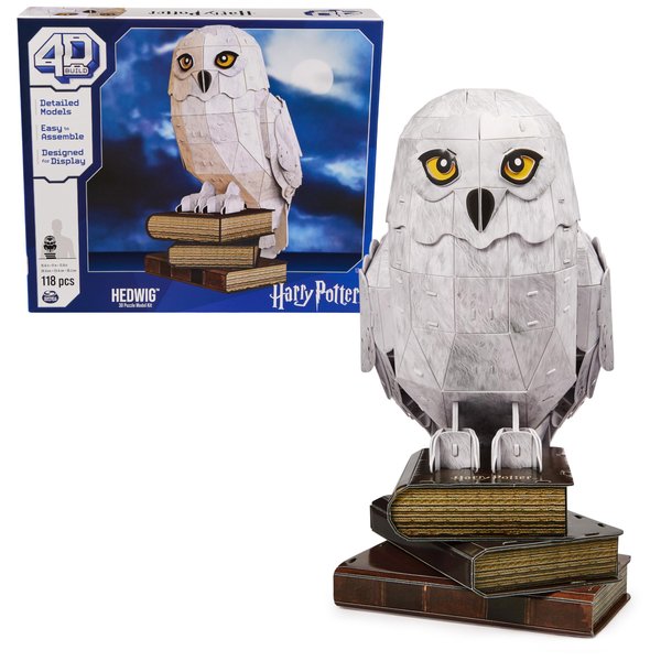 4D Build, Harry Potter Hedwig 3D Puzzle Model Kit 118 Pcs | Harry Potter Gifts Desk Decor | Building Toys | 3D Puzzles for Adults & Teens 12+