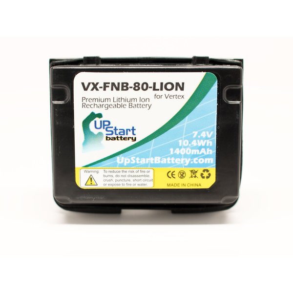 Replacement for Yaesu VX-6R/E Battery - Compatible with Yaesu FNB-80Li Two-Way Radio Battery (1400mAh, 7.4V, Lithium-Ion)