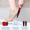 ForPro Professional Collection Red Pedicure Paddle Foot File - 80/120 Grit - Sanitizable and Disposable - Red Waterproof Pedicure File For Heels & Feet- 10” L - Pack of 12