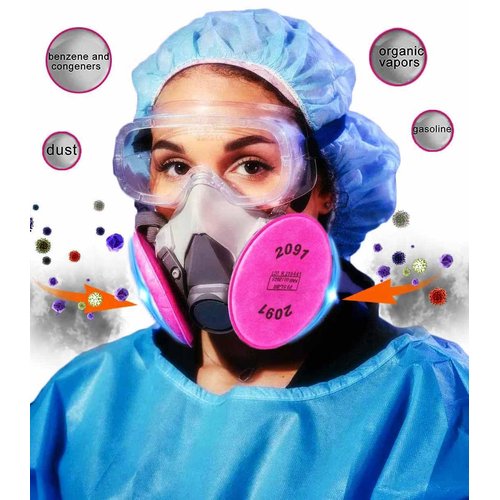 14PCS (7Pack) 2091 P-100 Particulate Filter, Installed on Filter Retainer Replacement Cotton for 6000 6200 6800 7000 FF-4 Series Respirator Mask,Use for Against Dust,Torch Cutting,Chemicals