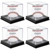 4Pcs Baseball Display Case, with 4 Black Protective Bases UV Protected Acrylic Boxes for Display,Clear Display Case Baseball Cube Memorabilia Showcase Autograph Ball Protector