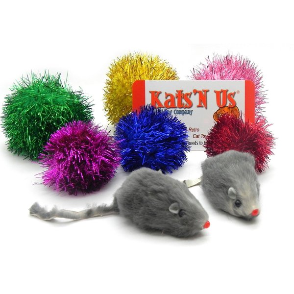 Kats'N Us Sparkle Ball Jumbo Sparkle Ball & Mouse Cat Toy Pak Set