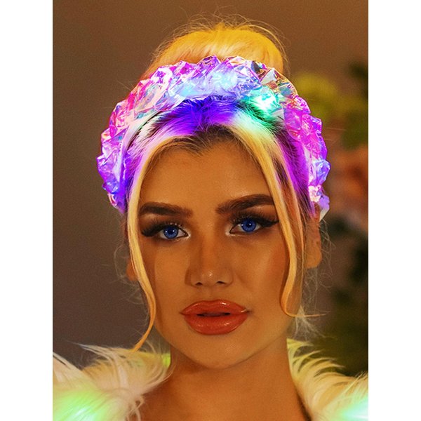 CAKURE Light Up Headband Flash Glowing Hair Band Headbands Laser Hair Hoop for Nightclub Party Costume Headwear Decoration Hair Accessories for Women and Girls