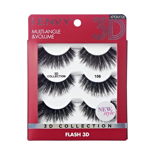iEnvy False Eyelashes 3 Pairs Fluffy and Natural Multiangle and Volume Faux Mink Lashes (06)
