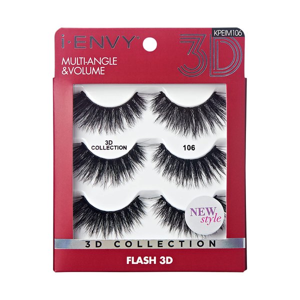 iEnvy False Eyelashes 3 Pairs Fluffy and Natural Multiangle and Volume Faux Mink Lashes (06)