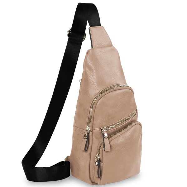 Emperia Small Sling Bag Fanny Packs Crossbody Bags Travel Backpack Chest Bag Gifts for Women Men Light Taupe
