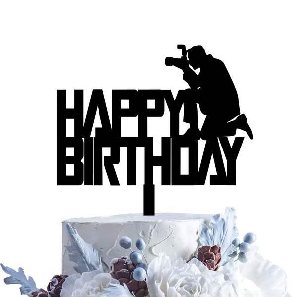 Photographer Birthday Cake Topper Photography Enthusiast Party Themed Baby Shower Boys Girls Birthday Party Cake Decorations Supplies
