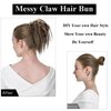 Claw Clip Messy Hair Piece Tousled Updo Messy Hair Bun Hair Scrunchies Synthetic Wavy Curly Chignon Hair Extension Ponytail Hairpieces for Women (Black)