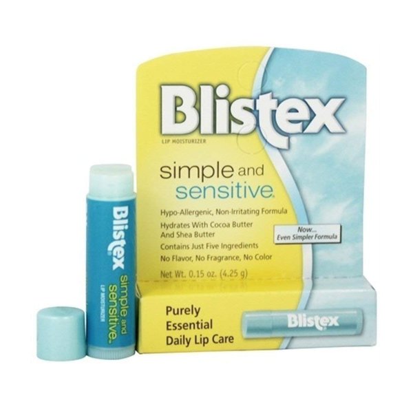 Blistex Simple & Sensitive Lip Moisturizer 0.15 oz (Pack of 10)