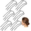 6 Pieces Hair Fork Clip Stick 87 mm Side Hair Comb 4 Prong Hair Updo Bun Hairpin Sticks Alloy Hair Clips Grips for Women Hair Styling Tool Accessories (Black)