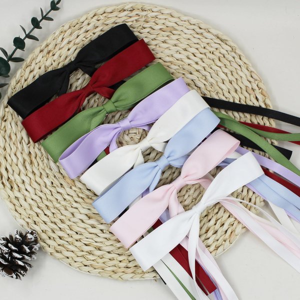 Venrodi Bow Hair Clips for Women,8 pcs Ribbon Hair Clip with Long Tail,Hair Ribbons Hair Bow Claw Clips,Tassel Bowknot Barrettes Hair Accessories for Girls Teens
