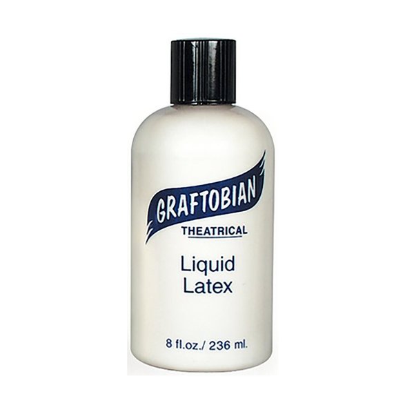 Graftobian Liquid Latex SFX Makeup - Professional Skin Safe Adhesive for Special Effects and Body FX, For Theatrical Stage, Cosplay, and Halloween Makeup, 8 ounces