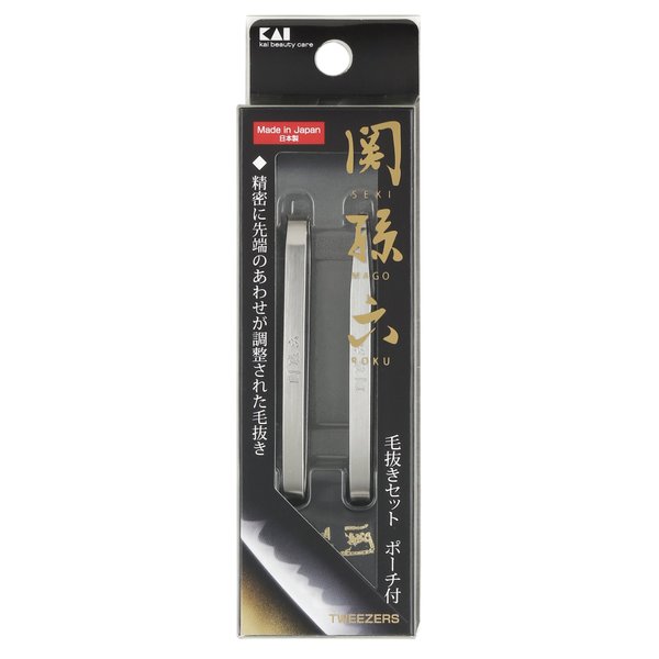 Kai Seki Magoroku Tweezers Set with Pouch Hc1834