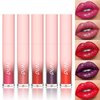 MAEPEOR Glitter Lipstick Set 5 Colors Non-Stick Cup Shimmer Lipstick Waterproof and Long Lasting Liquid Lipstick Set for Women and Girls (Set 02)