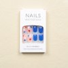 4th of July Extra Short Press on Nails Blue Square FakeNails with Red White Stars Designs Gloss Acrylic Nails Petite Stick on Nails Small Press on Nails Independence Day Manicure Decorations