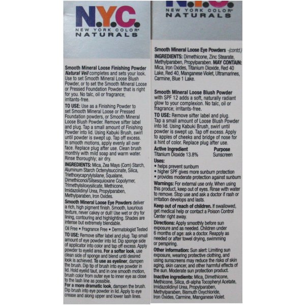 N.Y.C. Smooth Mineral Makeup Starter Kit - Powder Blush Eye Shadow Kabuki Brush
