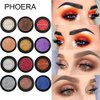 Phoera Cream to Powder Waterproof Glitter Metallic Eyeshadow Palette Long Lasting Shimmer High Pigment Sparkly Eye Shadow Cosmetic Makeup (123 DAISY)