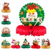 9 Pcs Christmas Party Honeycomb Centerpieces for Table Decorations, 3D Honeycomb Christmas Decorations Holiday Table Centerpieces with Santa Claus Snowman for Christmas Party Supplies Indoor