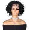 Lady Hanne Micro Twist Braided Double Full Lace Wigs for Black Women Mini Braid Wig with Baby Hair Short Curly Box Braid Lace Synthetic Black Hair