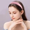 SuPoo Satin Headbands Pink Silk Headbands for Women Girls 1.1 inch Hard Head Band Non Slip Fashion DIY Hair Band Hoop Trendy y2k Hair Accessories Diademas Para Mujer Simple Solid Hairbands