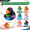 DEEKIN 24 Pcs Splat Rubber Ducks 2 Inch Camouflage Ducks Bath Tub Gifts Floating Splat Rubber Ducks for Cruise Ships 6 Colorful Ducks for Cruise Ships Party Favors