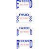 Trodat Printy 4750 Self Inking Date Stamp with Phrases Received, Paid, Entered, FAXED – Blue and Red Ink, 1" x 1-5/8"
