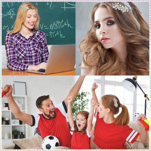 Rhinestones Bridal Hair Clips Crystal Glass Barrette French Wedding Hairpins Hair Accessories for Bride Bridesmaids Flower Girls - Gold