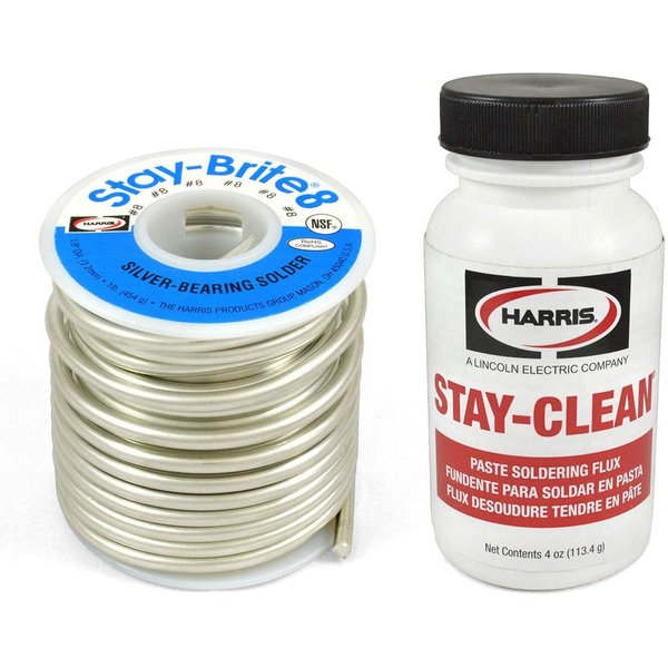 Harris Solder Kit SB861 & SCPF4 - Stay-Brite #8 Silver Bearing Solder with Flux