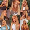 Honey Blonde Bundles Human Hair Highlight P27/30 Straight Bundles 24 24 24 Inch Unprocessed Brazilian Virgin Weave Human Hair Extensions 2 Tone Blonde Mixed With Brown Bundles