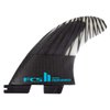 FCS II Performer Performance Core Carbon Tri Fin Set - Black/Teal - L