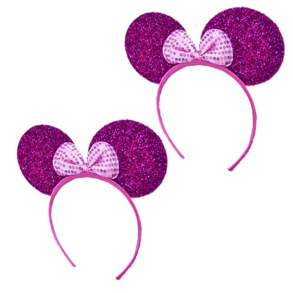 GoForDance Mini Mouse Headband w/Ribbon Bow - 2 Pcs Set (Fus-pk)
